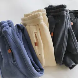 Pantalon de sport à jambes larges pour femmes, ample, Version coréenne, en velours, pantalon de protection des pieds, Harlan, nouvelle collection automne 2021 