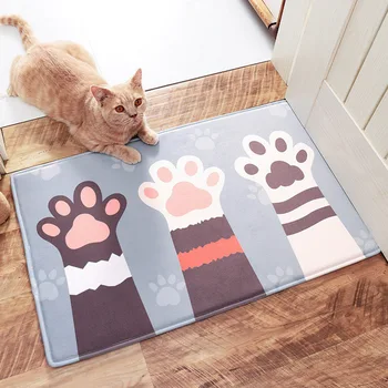 

Cute cat claw Door mat fish carpet Cartoon soft mats home bathroom Balcony doorway mat absorbent Non-slip gift 160cm long