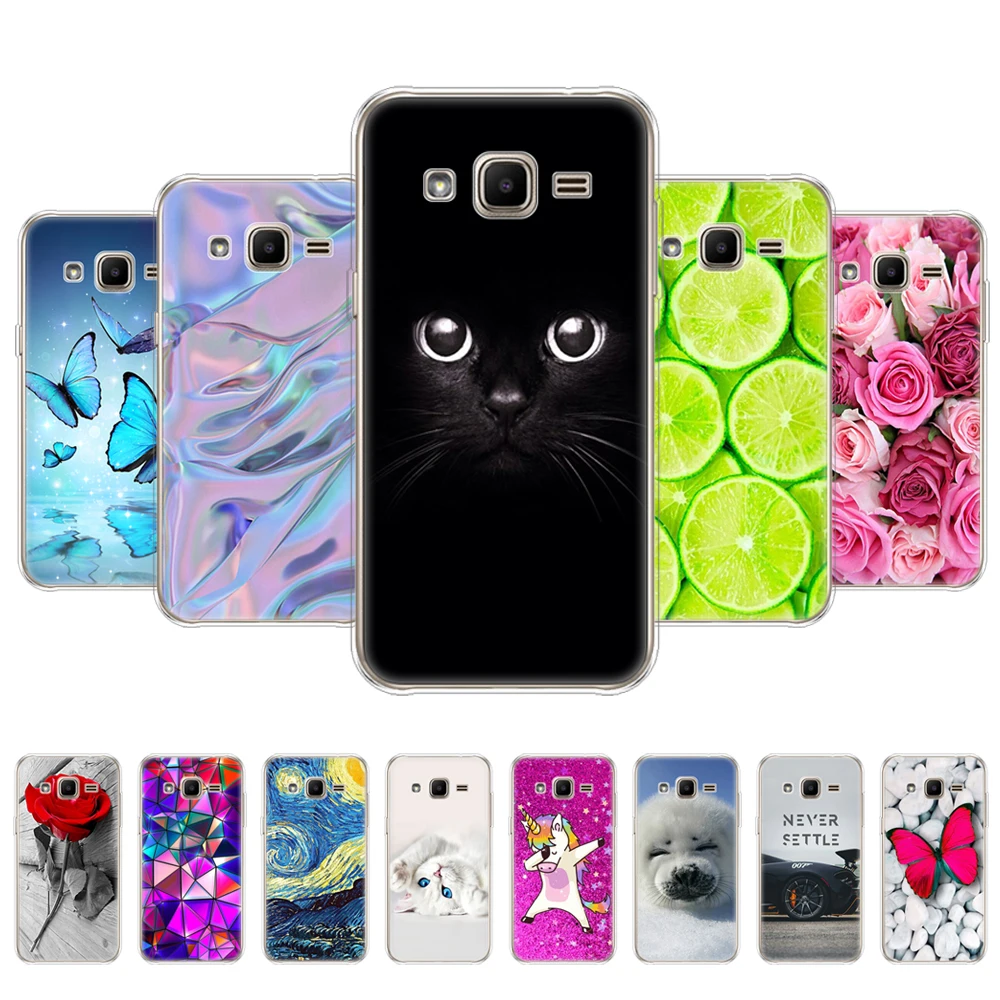 Soft TPU Case For Samsung Galaxy J2 SM-J200F J200H for samsung 2015 4.7inch back cover 360 full protective coque flower | Мобильные
