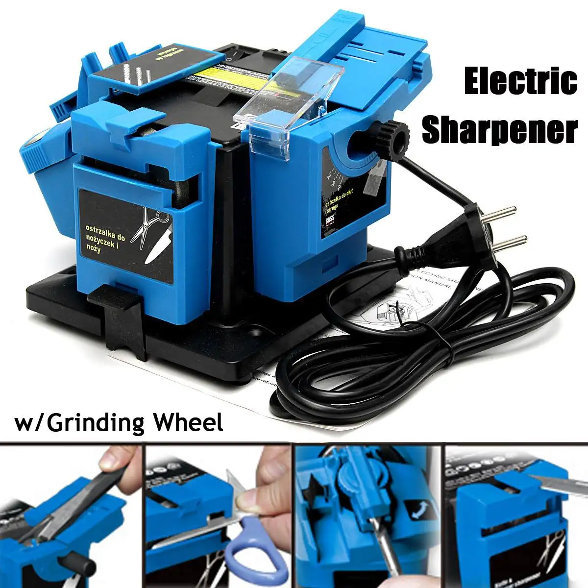

Multifunction Electric Knife Sharpener Drill Sharpening Machine Knife & Scissor Sharpener Household Grinding Tools 220V EU Power