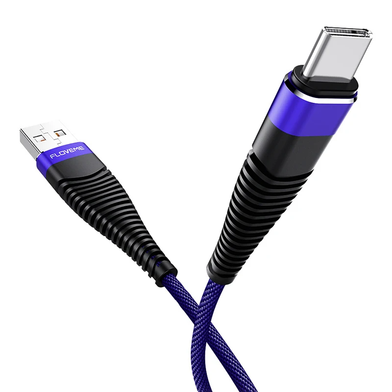 Floveme usb type-C кабель для samsung S9 S8 Быстрая зарядка type-C мобильный телефон зарядный провод USB C кабель для Xiaomi mi9 Redmi note 7 - Цвет: Blue