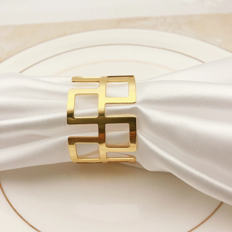 Полое кольцо для салфеток 4,5 см золотистого и серебряного цвета, тканевая бумага без пряжки, украшение для дома из нержавеющей стали, кольцо для салфеток для кухонного стола