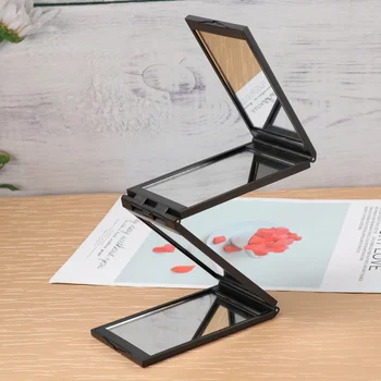 

1pc Makeup Mirror Portable 4 Sides Handheld Foldable 360 No Dead Angle Cosmetic Mirror for Home Trips