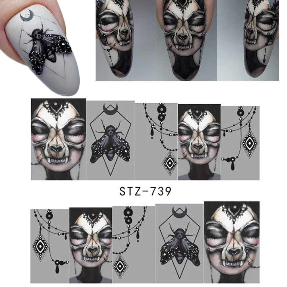 The latest nail art decoration Halloween theme nail watermark stickers 25 / set DIY nails nail shop home cute nail jewelry The latest nail art decoration Halloween theme nail watermark stickers 25 / set DIY nails nail shop home cute nail jewelry