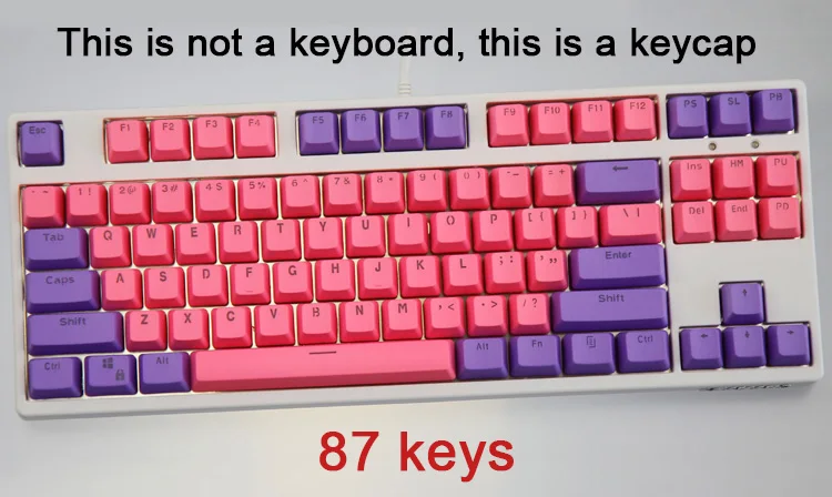 104/87 ключ PBT двойная цветная подсветка GK61 механическая клавиатура Keycap для ANNE Ikbc Cherry MX механическая клавиатура - Цвет: 87 KEYS