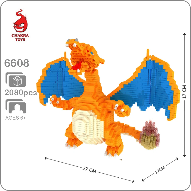 

Charizard Dragon 3D Model 2080pcs Diamond Mini Building Small Blocks Bricks Toy for Children no Box