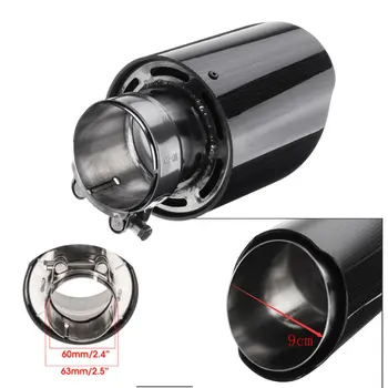 

63mm - 101mm Carbon Fiber Car Exhaust Tail Pipes Muffler Tip Tail End Muffler Pipe Stainless Steel