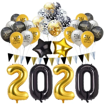 

Happy New Years Eve Foil Balloon Set 12 Inch Party Supplies Decor Banner