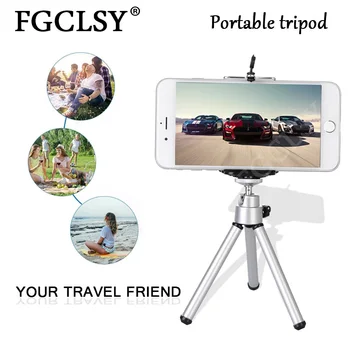 

FGCLSY Flexible Mini Tripod Can stretched Aluminum Handheld Monopod mini Camera Tripod Phone Holder clip stand For iPhone