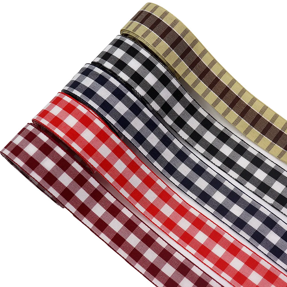 Gingham Ribbon Checkered Ribbon 1-Inch 1-1/2-inch Wide Taffeta Plaid 5 Yard Long 100% Polyester Woven Edge ribbon decoration,ribbon supplies,polyester ribbon,sewing ribbon