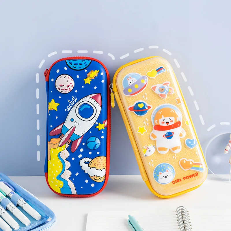 

Fun 3D Cartoon Pattern Pencil Case Creative Eva Students Large Capacity Zipped Pencil Bag Waterproof Stationery Bag