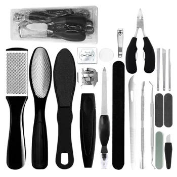 

New 20 In 1 Professional Pedicure Tools Set Foot Care Pedicure Kit Stainless Steel Foot Rasp Foot Dead Skin Remover Pedicure Kit