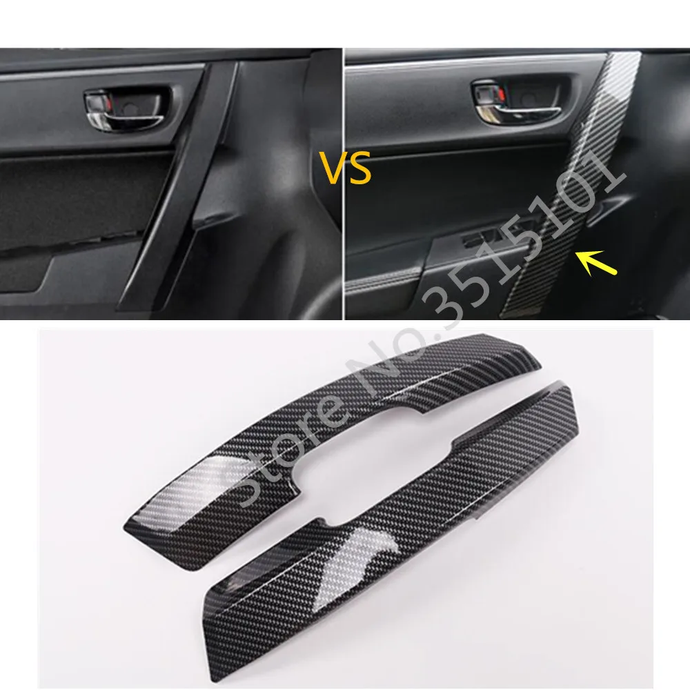 For Mazda 3 Carbon Fiber Inner Front Car Door Handle Frame Trim Cover 2014-2018