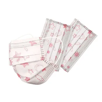

60pcs Children Mask Cute Creative Printed Mask Repeated Mask Industrial 3 Layers Protective Face Cover Warm Face Mask #BL1