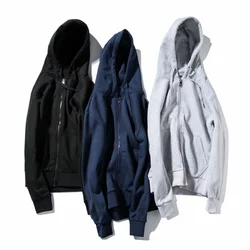 Primavera sólido com capuz zíper cardigan clássico unisex esportes sweatshirts dos homens pulôver hoodies