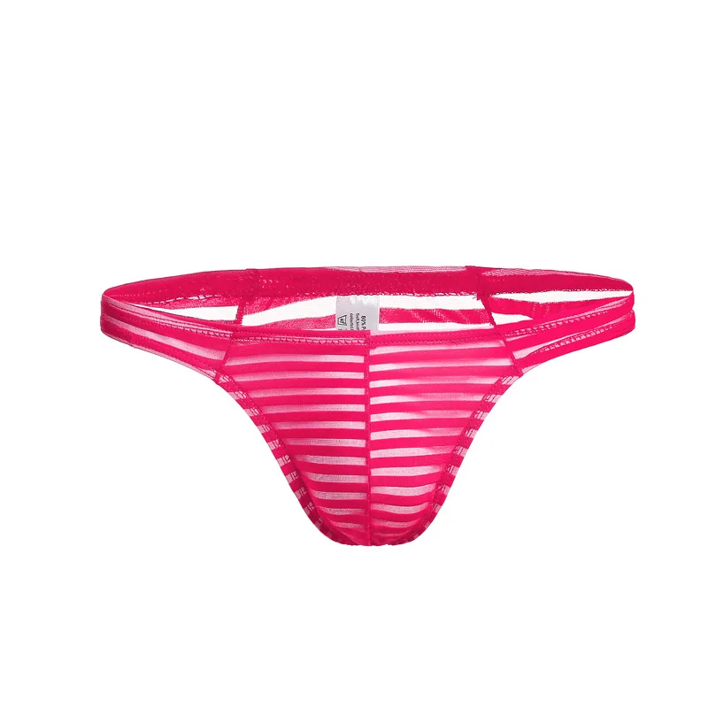 Мужские сетчатые трусы джоки темно синие дышащие танга в прозрачную полоску