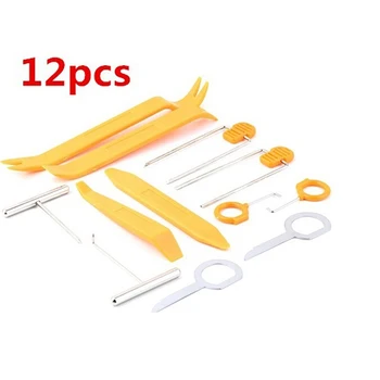 

12pcs/set Car Radio Door Clip Panel Trim Dash Audio Removal Open Installer Pry Tool For Auto Vehicle