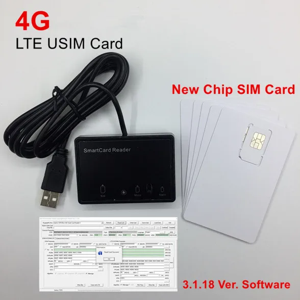 OYEITIMES LTE WCDMA ICCID SIM USIM 4G Card Reader Writer Programmer With 5pcs Blank Programable Card +SIM Personalize Tools