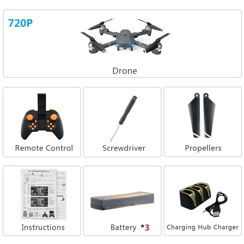 720P 3B Gloabl Drone Quadrocopter with Camera Wide Angle HD 1080PHight Hold Mode Foldable RC Drone X Pro RTF WIFI FPV Dron Gift VS E58 - Цвет: 720P 3B