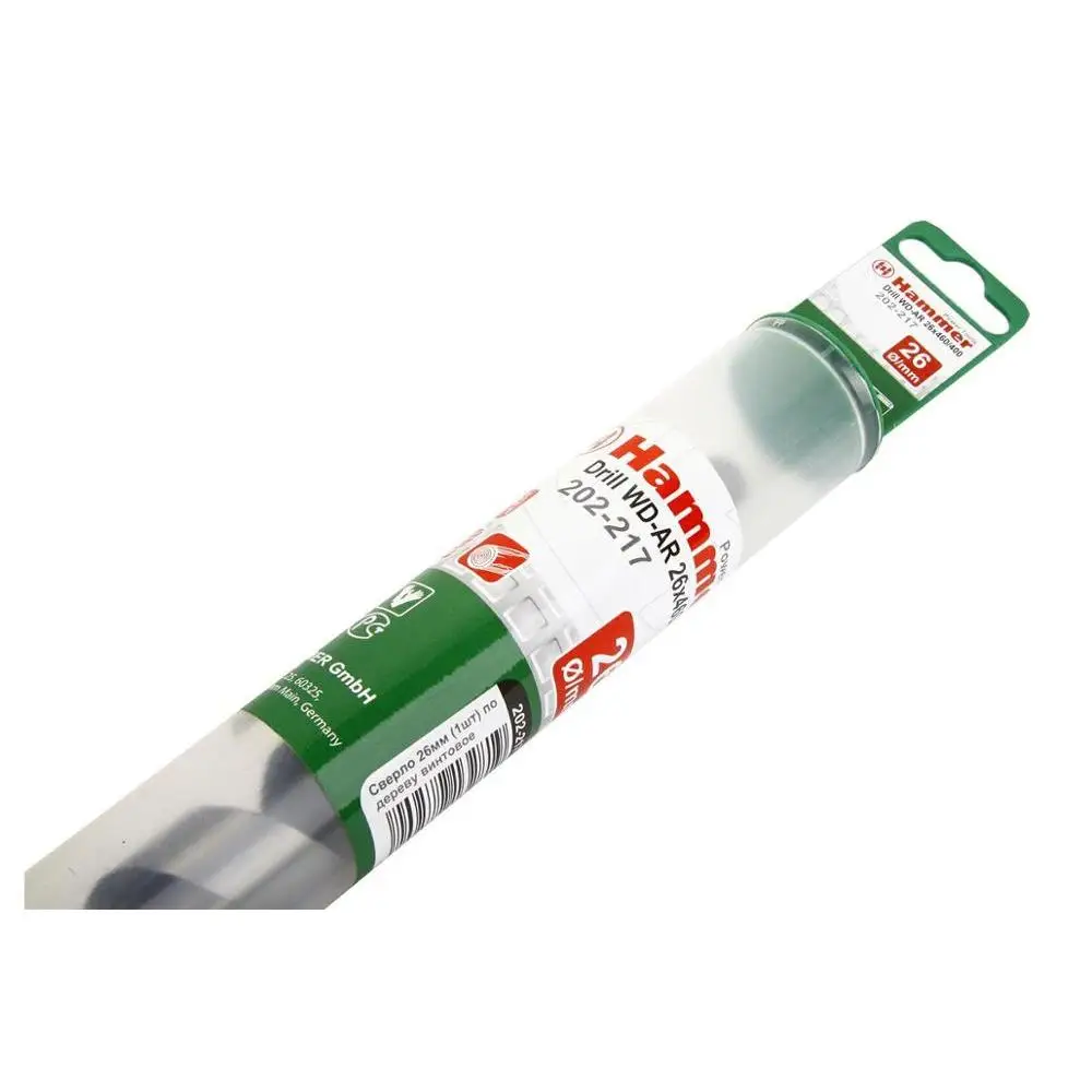 Сверло HAMMER Flex 202-217 DR WD AR 26мм*460/400мм дерево, спиральное