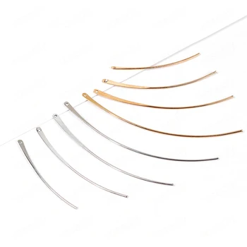 

20PCS 4CM 5CM 6CM 7CM Gold Color Plated Brass Curved Rod Charms Pendants Diy Jewelry Findings Earring Accessories Wholesale
