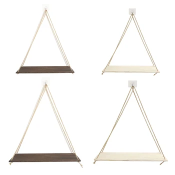 

New-4Pcs Wall Wooden Shelf Wall Mounted Flower Pot Rack Nordic Storage Rack Swing Shelf Home Wall Hanging Decor