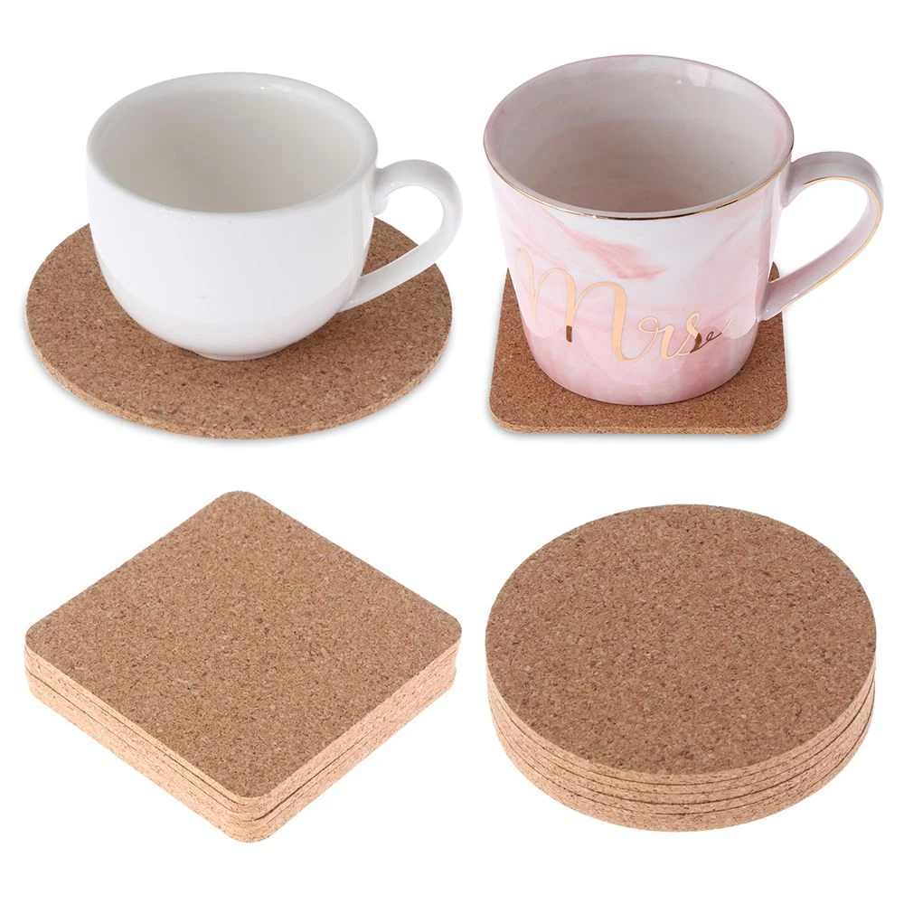 6pcs Cork Wood Drink Coaster Tea Coffee Cup Mat Pads Table Decor Tableware