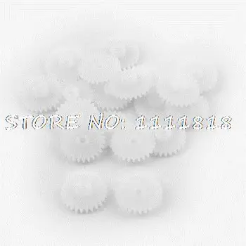 

20 X White Plastic DIY Machanical Toy Toothed Wheel Gears 14mm Dia