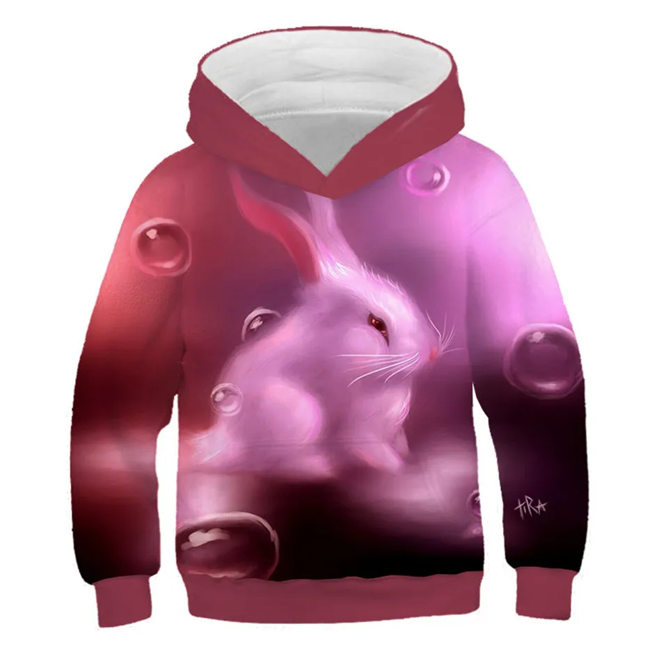 Crianças com Capuz Anos de Idade Meninos Meninas Hoodies Adorável Animal Óculos Anime Gato Coelho Peixe Impressão Camisolas Pulôver 4-13 3d 9 Cheap Agasalhos e moletons