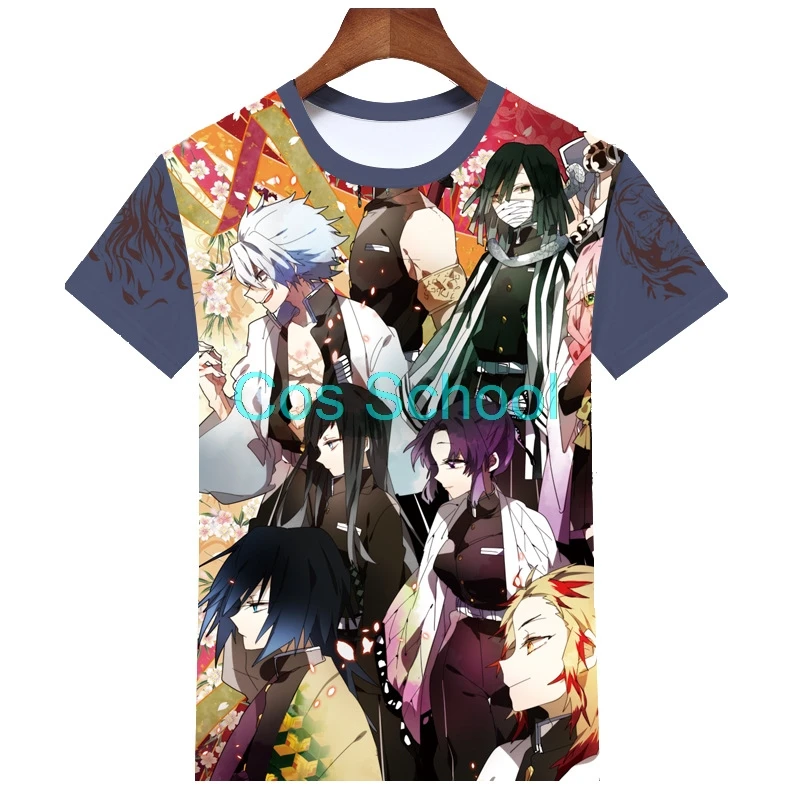 Потому что школьная футболка Demon Slayer Kimetsu no Yaiba футболка Tomioka Giyuu Kochou Shinobu Rengoku Kyoujurou футболки унисекс