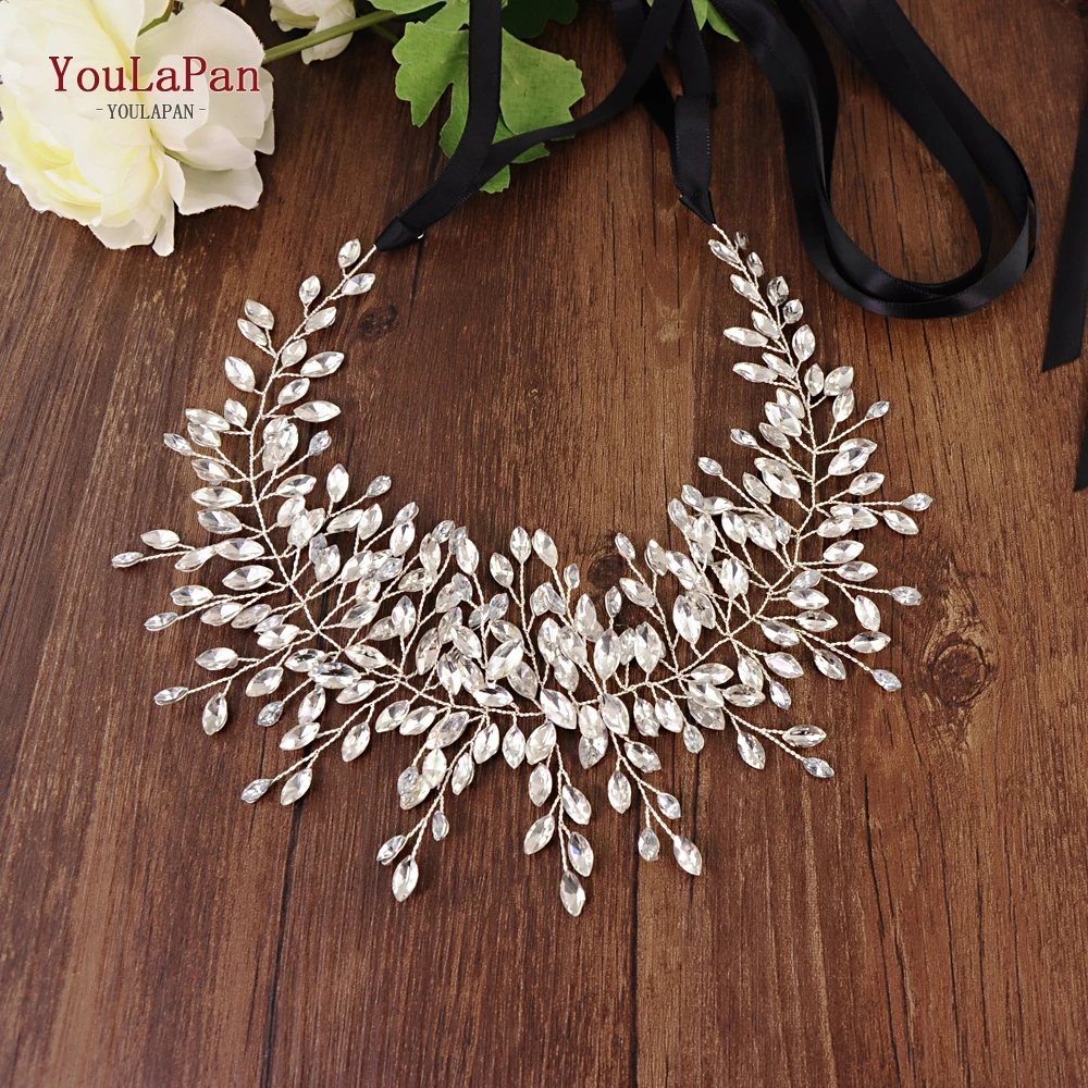TOPQUEEN Bridal Belts bridal waistband bridal dress decoration Silver Diamond Belt Bridal Sashes Belt Luxury Rhinestone Wedding Dress Sash SH237
