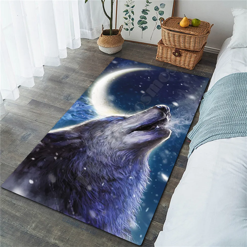 

Galaxy Wolf Area Rug 3D All Over Printed Non-slip Mat Dining Room Living Room Soft Bedroom Carpet 05