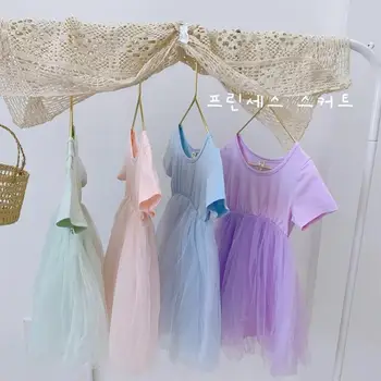 

2020 Korea Style Baby Girls Patchwork Princess Dress Summer Kids Girls Dresses 1-6Years