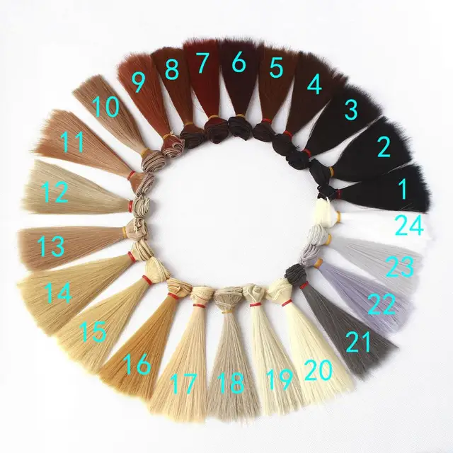 5pcs/lot  20cmx100cm 25cmx100cm  BJD doll wig hair straight wigs hair--24colors option 1