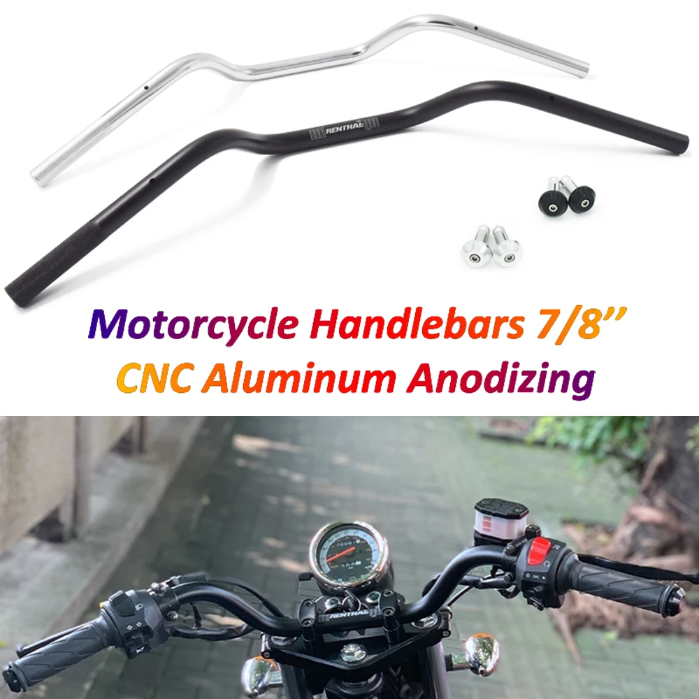Moto 22Mm Manubrio Renthal Bar Lega Di Alluminio Vintage Bike Dirt Bike Volante Per Cafe Racer Fz6 Mt03 Z800 Xadv 750