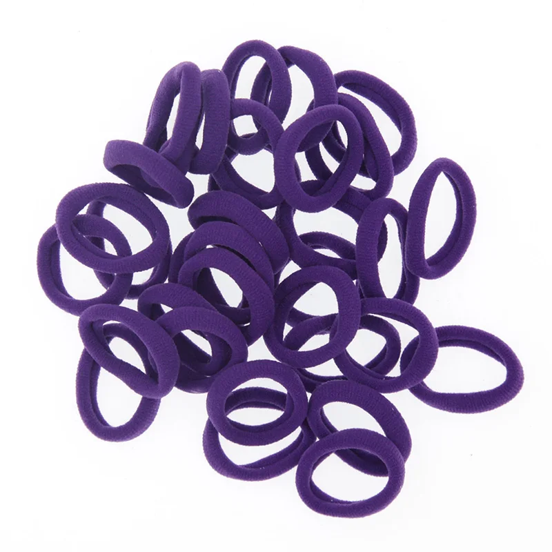 purple 3 см мини детские резиновые резинки для волос резинки для девочек резина для волос Детские аксессуары для волос Головные уборы 50 шт./партия - Цвет: purple