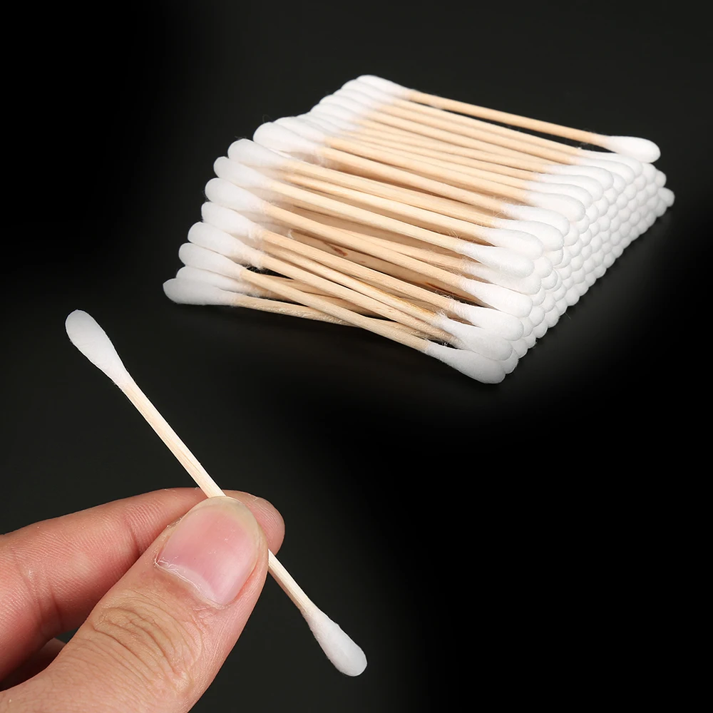 

ELECOOL 100Pcs/Bag Cotton Swabs Double Head Tipped Highly Absorbent Hygienic Women Beauty Makeup Cotton Swabs