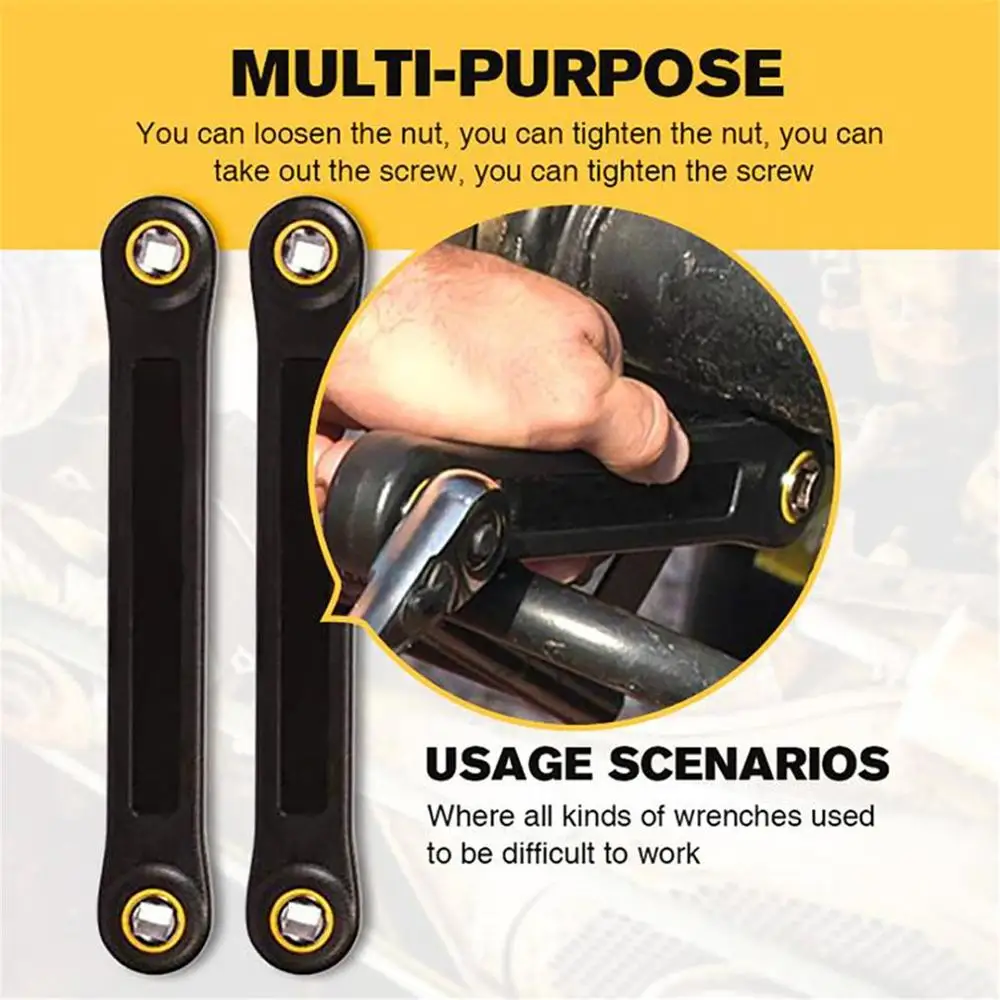 

3/8in Universal Extension Wrench Automotive DIY Tools Screw Nut Wrench Torque Wrench Key Ratchet Socket Hook Spanner