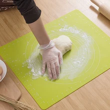 Еда класс высокая термостойкость утолщенной силикагель подкладка для замешивания теста со шкалой силикагеля противень инструмент