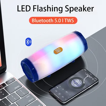 

Portable Speakers Bluetooth Column Wireless Bluetooth Speaker Powerful High BoomBox Outdoor Bass HIFI TF FM Radio with LED Light