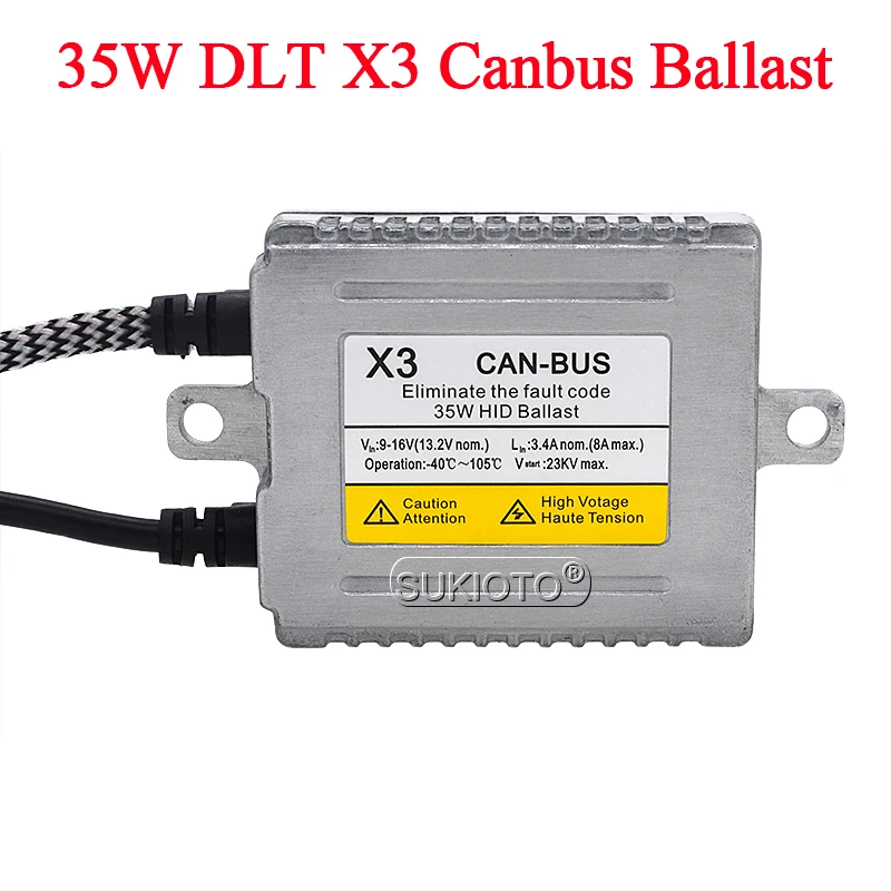 SUKIOTO 35W Canbus HID Ballast Kit DLT X3 No Error Decoder Reactor Cnlight Car Headlight Bulb Xenon H7 H1 9005 H11 D2H HID Kit (3)