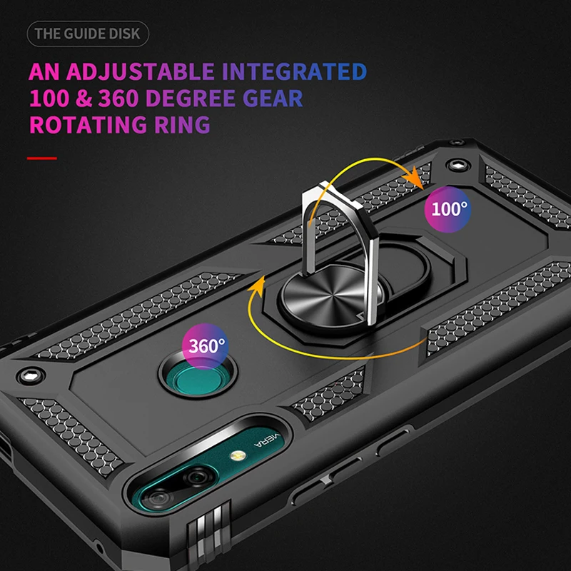 

Rugged Shockproof Armor Case For Huawei Y7 Y9 Prime 2019 Y6 Y5 Mate 20 Pro Case Magnetic Ring Holder Hybrid Phone Case Cover