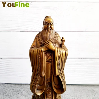 

Oriental Classical Bronze Confucius Ornaments Confucius Bronze Statue Study Bronze Sculpture Office School Home Art Decorsation
