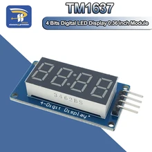 1 Uds TM1637 4 Bits Módulo De Pantalla LED Digital para arduino 7 segmentos 0,36 pulgadas reloj ánodo rojo tubo cuatro Serial Driver Paquete de placa