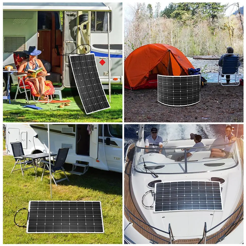 Dokio 18V монокристаллическая 100W Гибкая солнечная панель для автомобиля/лодки/дома