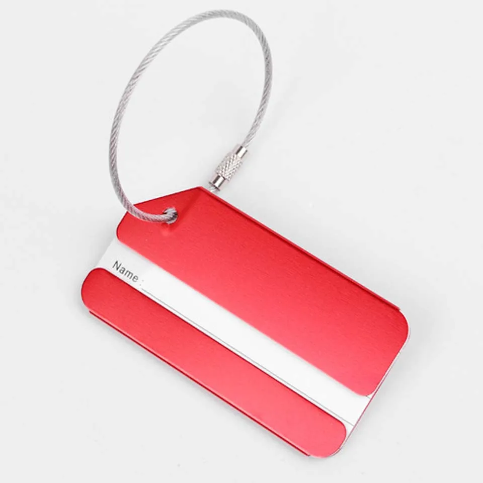 Алюминиевые металлические аксессуары для путешествий, чемодана багажный чемодан рюкзак сумки адресные бирки этикетка с именем держатель для женщин и мужчин - Цвет: red
