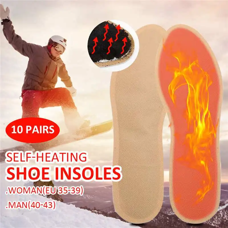 

10 Pairs Winter Heating Insoles Foot Heater Warm Pad Self-heating Insoles Warm Shoe Boot Pad Anti-fatigue Massage Heaters Insole