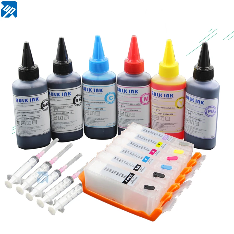 UP PGI-480 PGI480 refillable Ink Cartridge For canon TR7540 TR8540 TS6140 TS8140 TS9140 TS8340 TS8240 printer with 6X100ML ink | Компьютеры