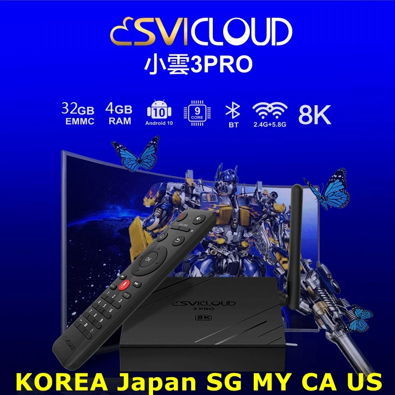 [Натуральная кожа] 2021 последняя SVICLOUD 3PRO 8K UHD приставка для ТВ Bluetooth двухъядерный