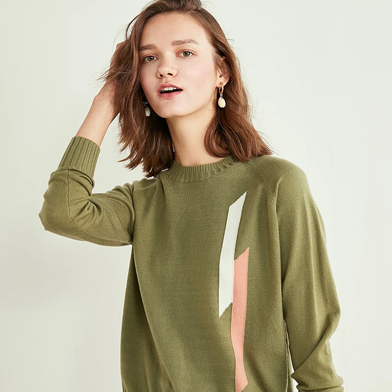 

2019 New Autumn Winter women cashmere sweater Knitted with round collar Pullover sweater Cashmere Round Collar Knitted Pullover